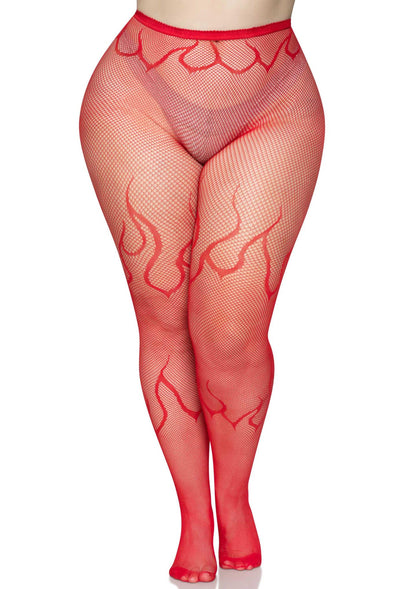 Plus Flame Net Pantyhose