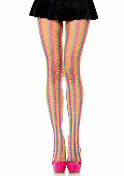 Rainbow Fishnet Pantyhose