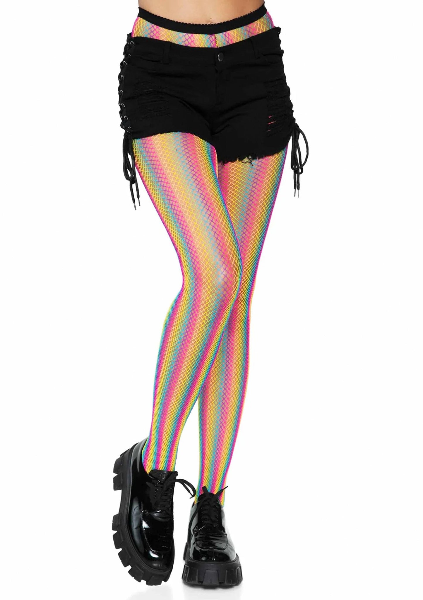 Rainbow Fishnet Pantyhose