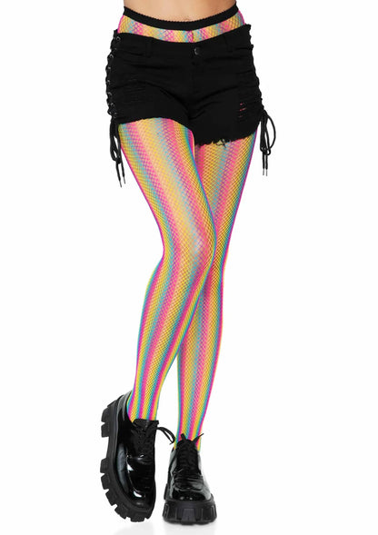 Rainbow Fishnet Pantyhose
