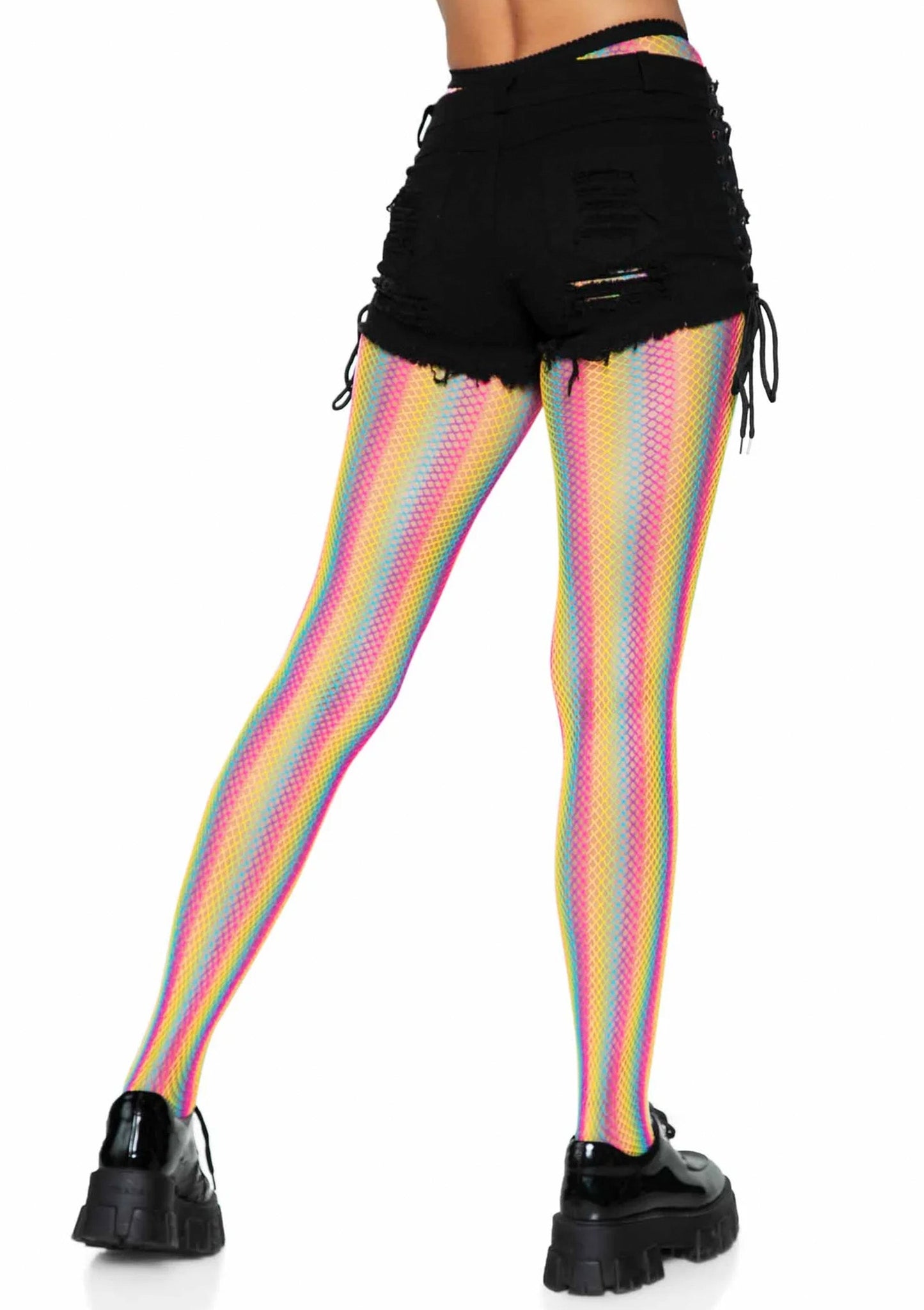 Rainbow Fishnet Pantyhose