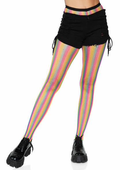 Rainbow Fishnet Pantyhose