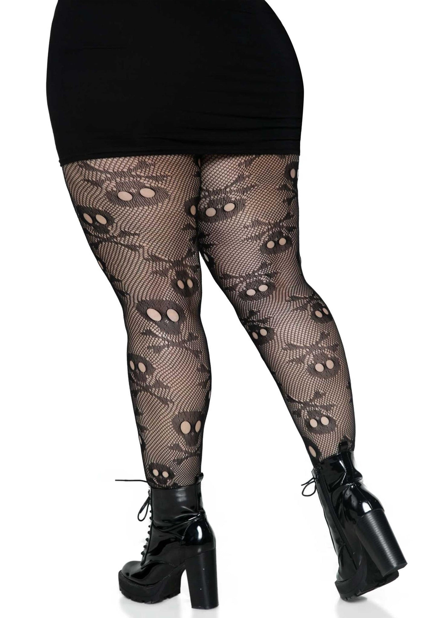 Plus Pirate Booty Skull Net Pantyhose