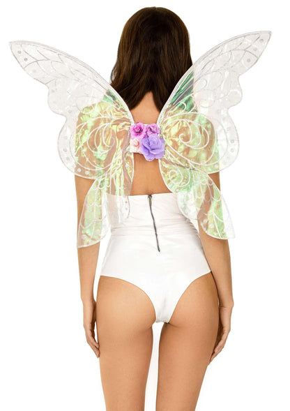 Glitter Fairy Wings with Flower Accent