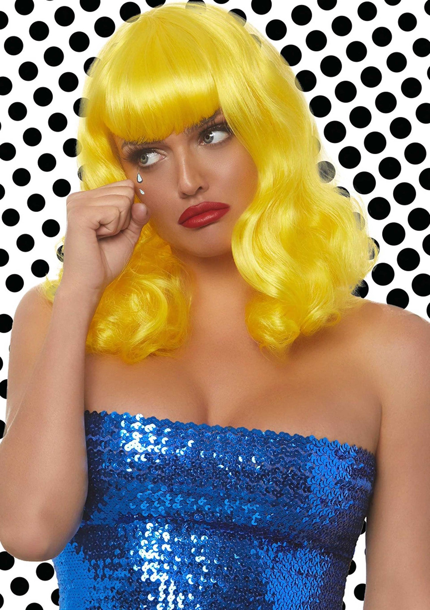 Retro Bang Curly Bob Wig