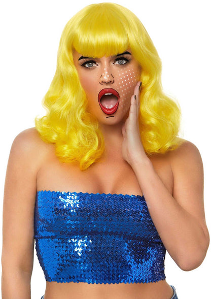 Retro Bang Curly Bob Wig