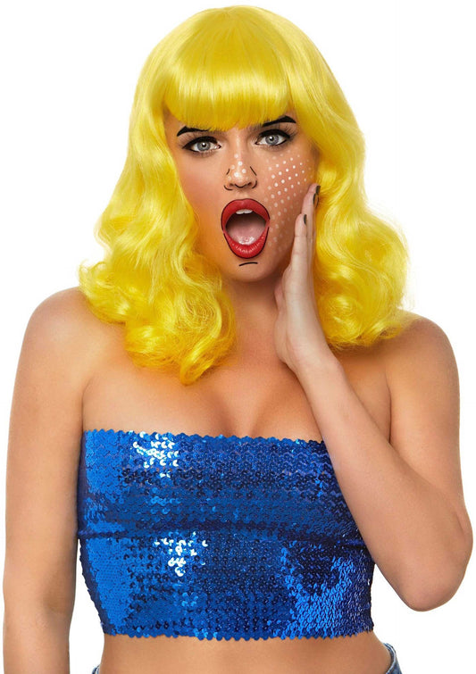 Retro Bang Curly Bob Wig