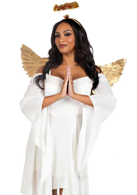 Metallic Angel Wings and Halo