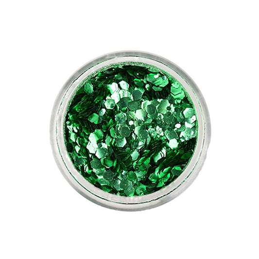 SPRING GREEN Biodegradable Face- and Bodyglitter chunky 6ml