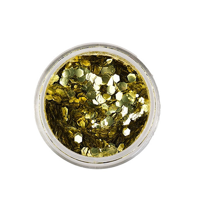 GOLD Biodegradable Face- and Bodyglitter Chunky 6 ml