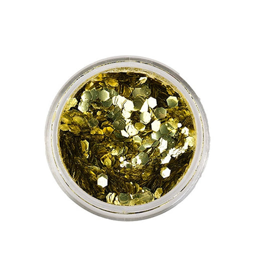 GOLD Biodegradable Face- and Bodyglitter Chunky 6 ml