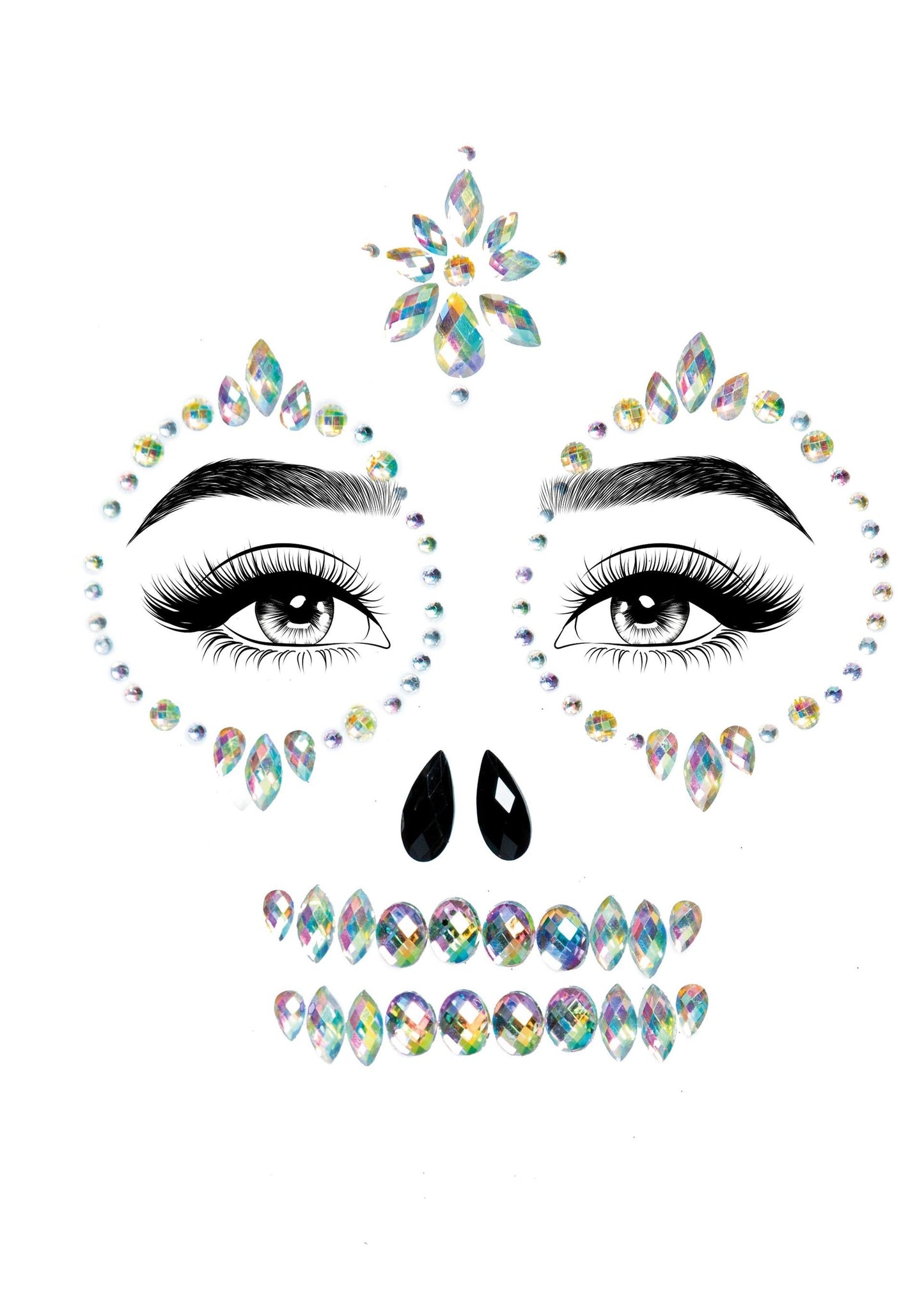 Skeleton Adhesive Face and Chest Jewel