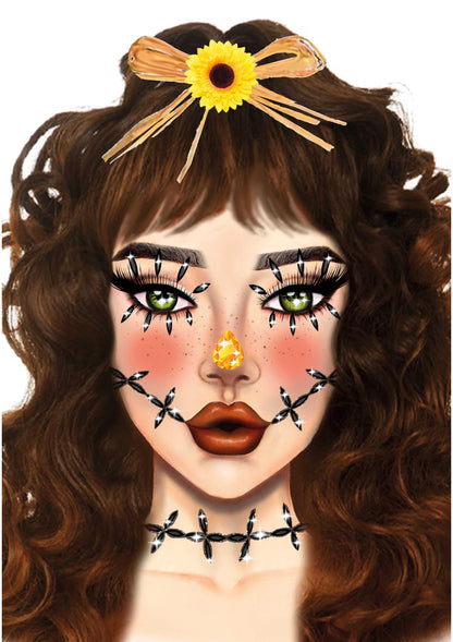 Stitches Adhesive Face Jewels Sticker