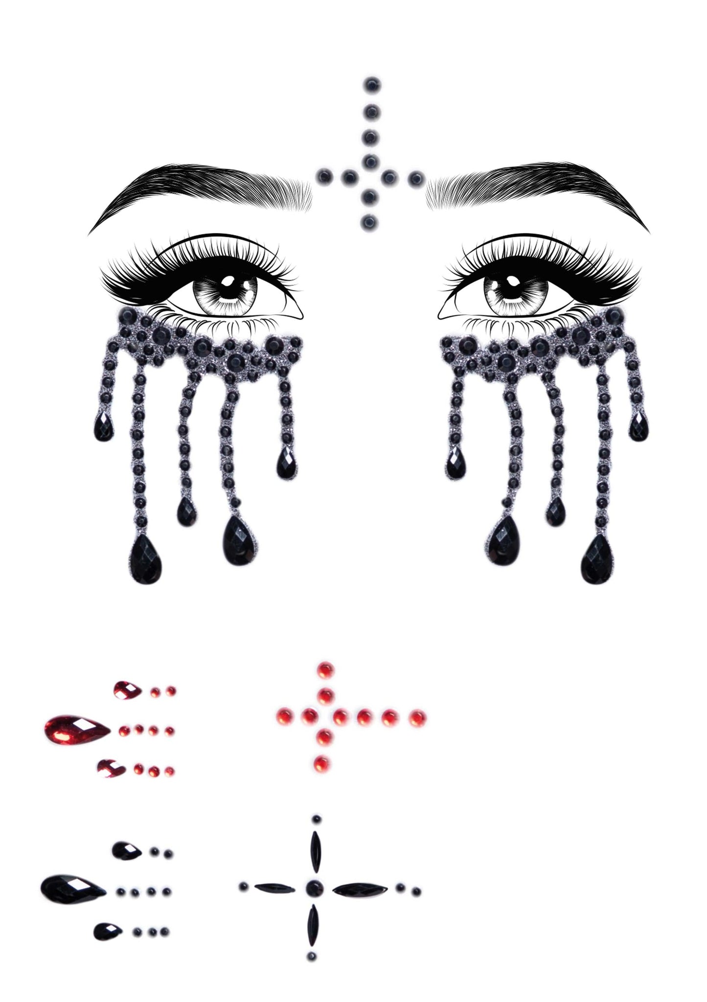 Possessed Adhesive Face Jewels Sticker