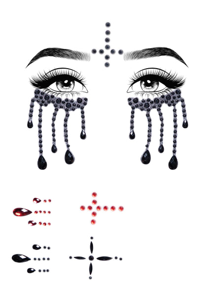 Possessed Adhesive Face Jewels Sticker