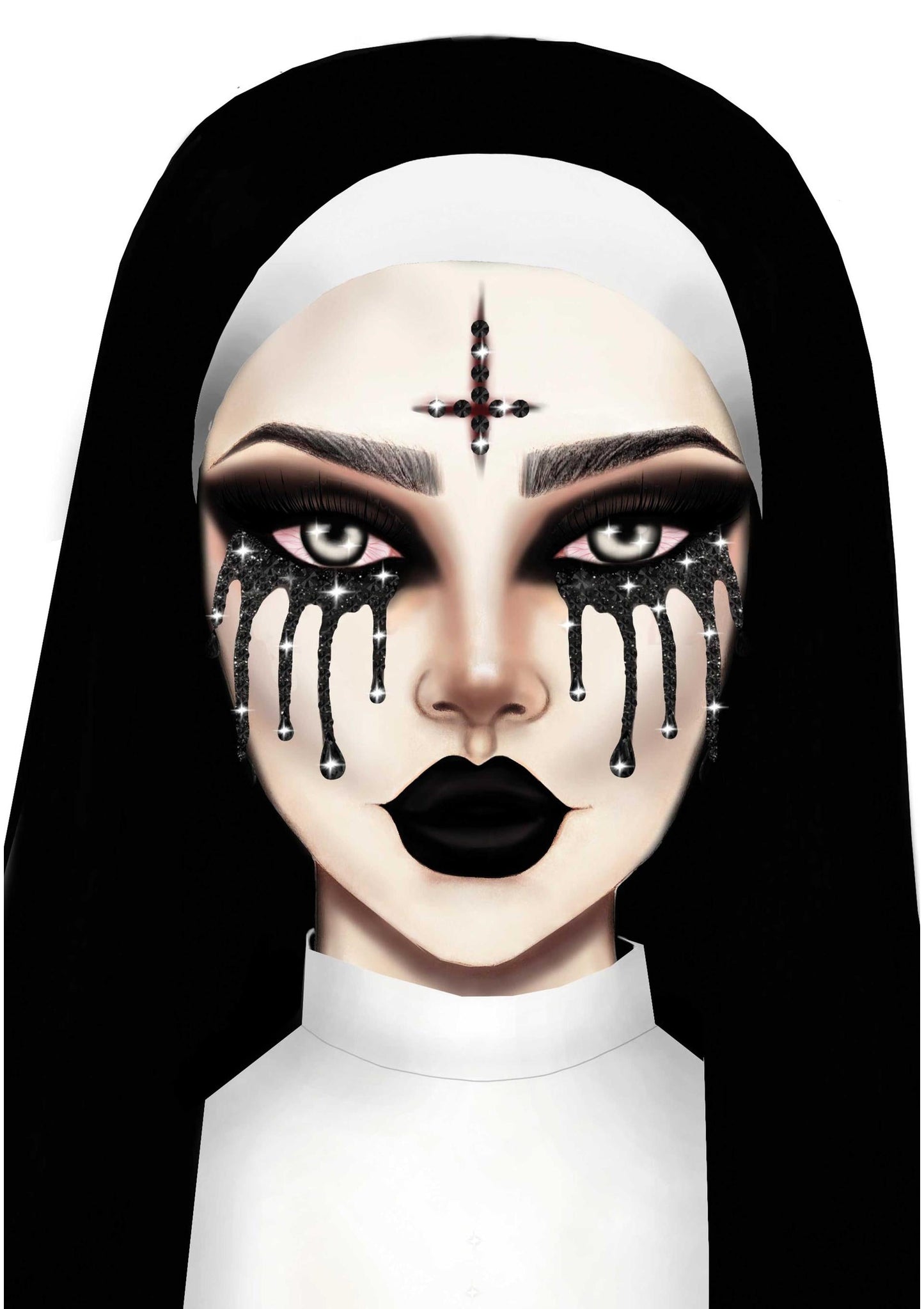 Possessed Adhesive Face Jewels Sticker