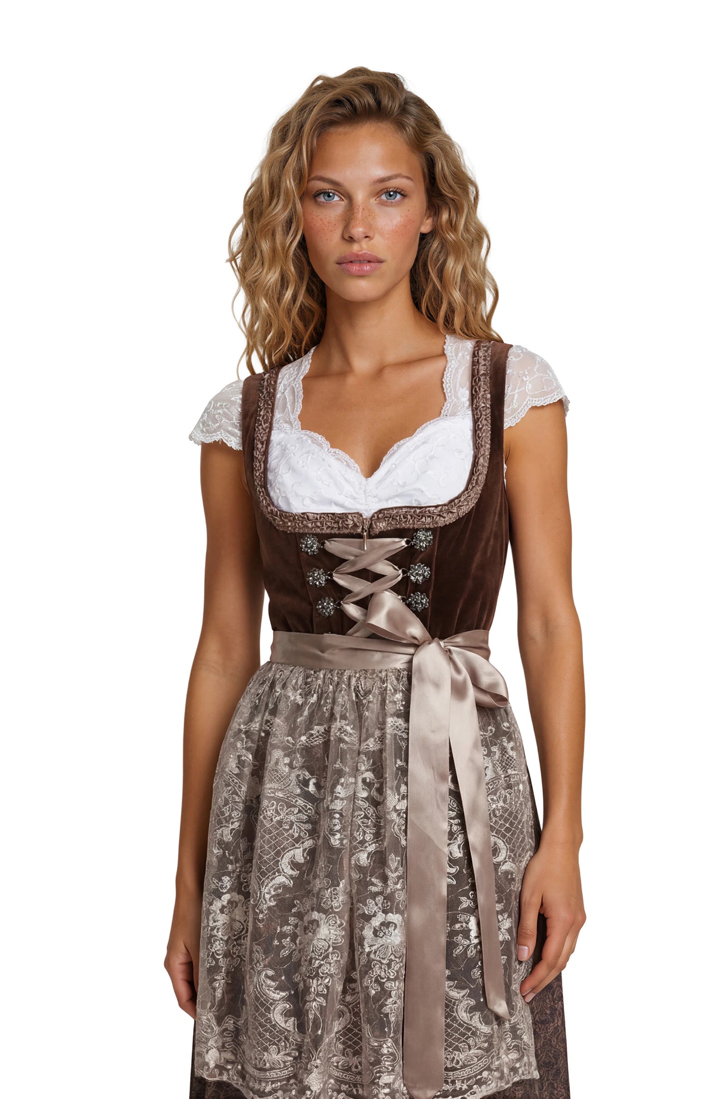 Dirndl Jurk Jula Bruin