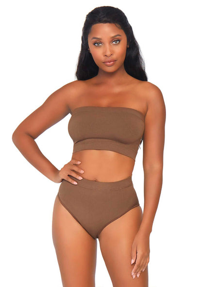 Seamless Bandeau Top and High Waist Brief