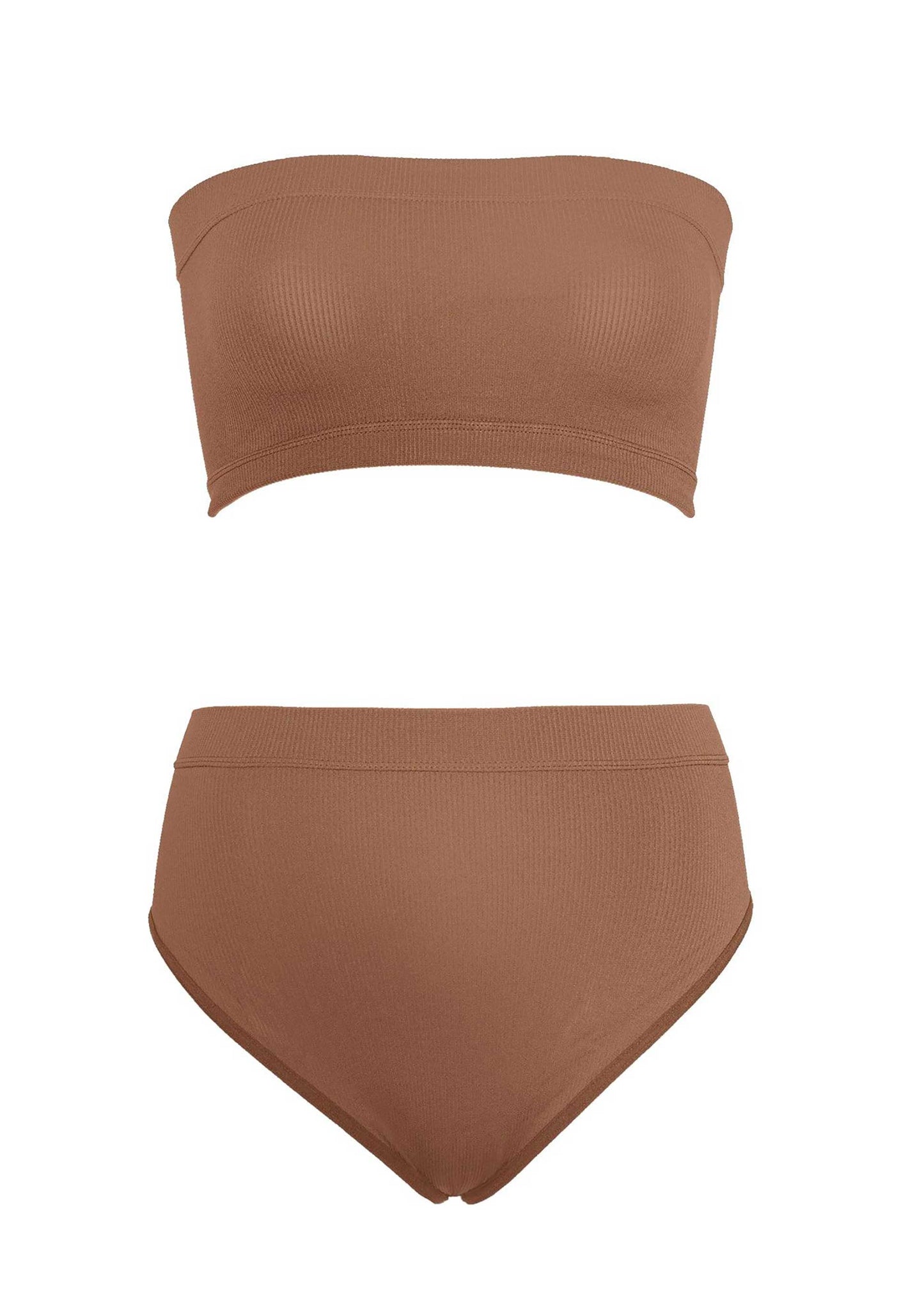 Seamless Bandeau Top and High Waist Brief