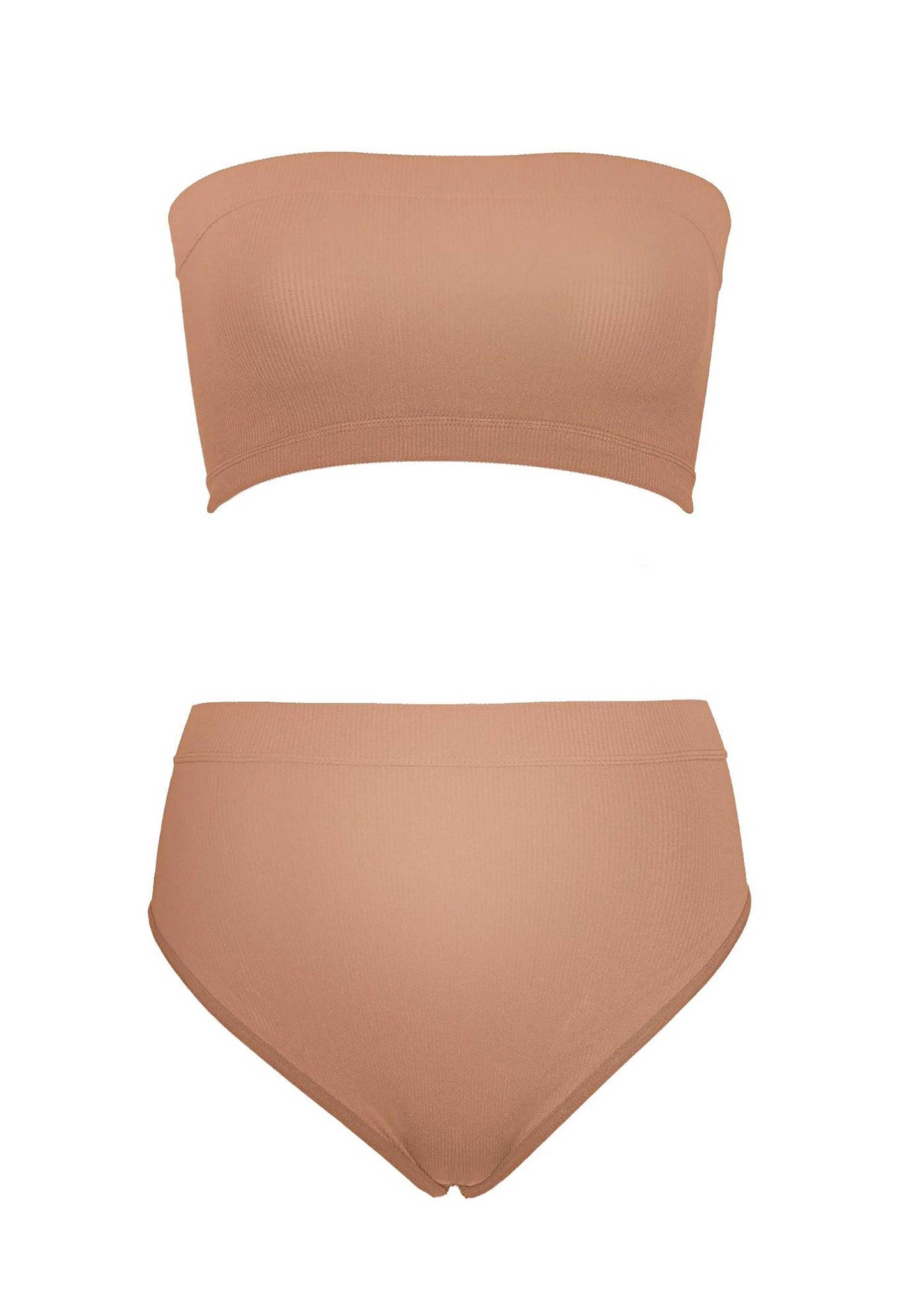 Seamless Bandeau Top and High Waist Brief