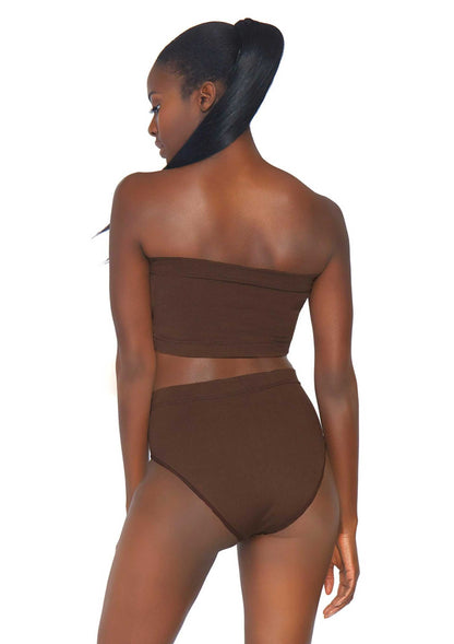 Seamless Bandeau Top and High Waist Brief
