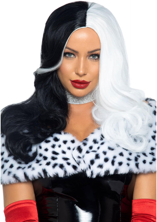 Two Tone Long Wavy Villain Wig