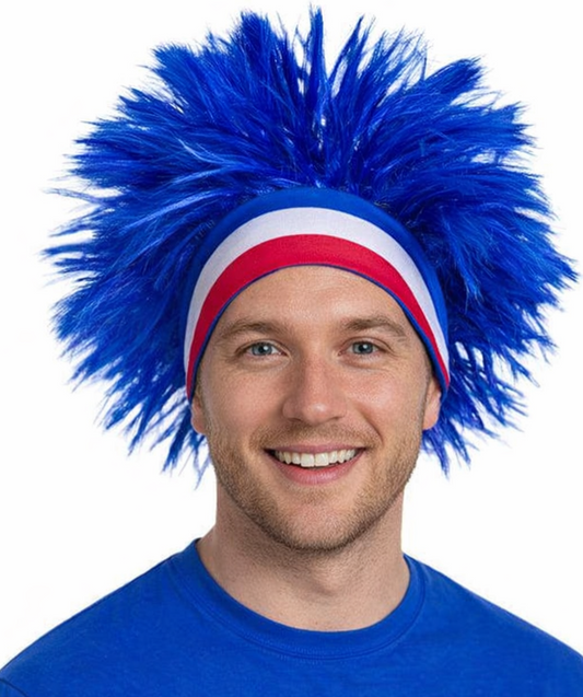 Pruik Punk rood-wit-blauw