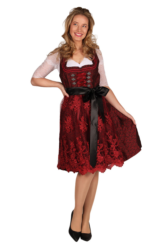 Dirndl Jurk Lia Bordeaux