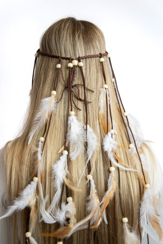 Boho Veren haarband Wit