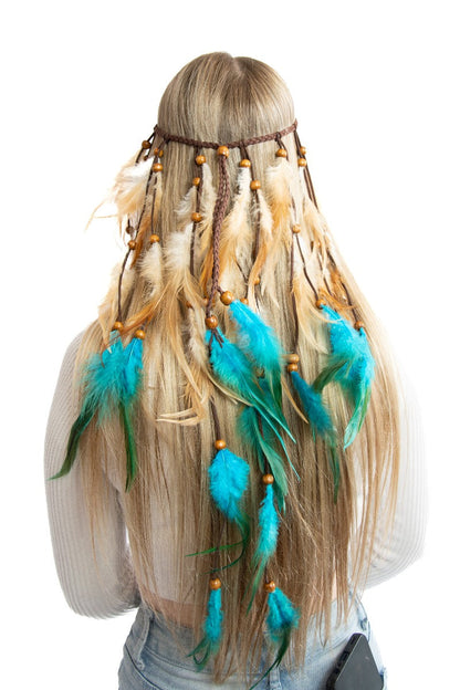 Boho Veren haarband Blauw