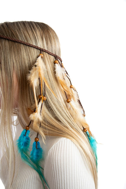 Boho Veren haarband Blauw