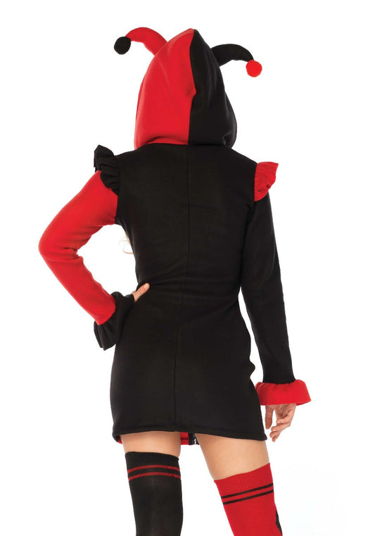Harlequin Cozy Hooded Dress