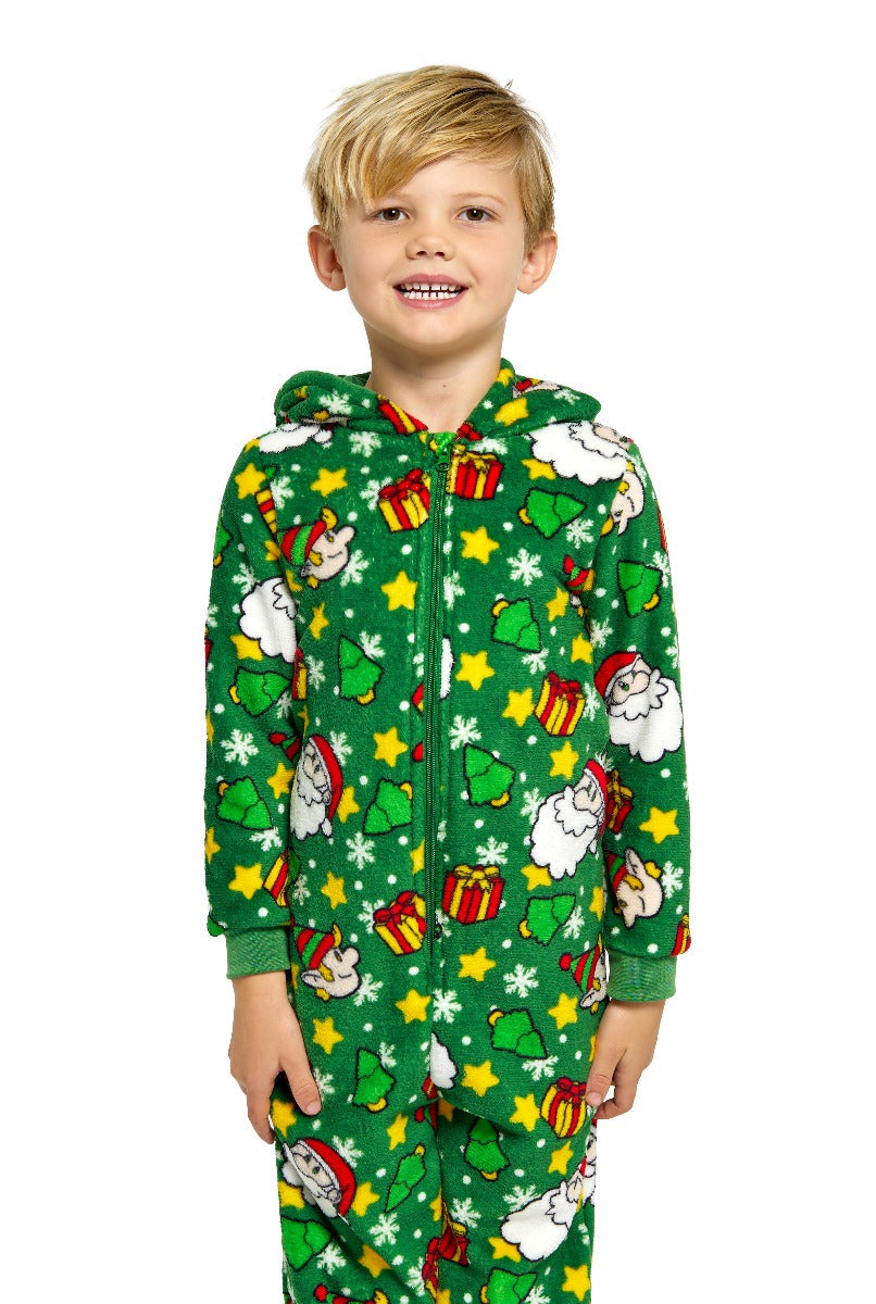 Kids Santa Elves Green Onesie