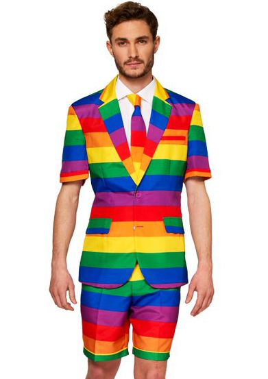 Regenboog Kostuum Kort