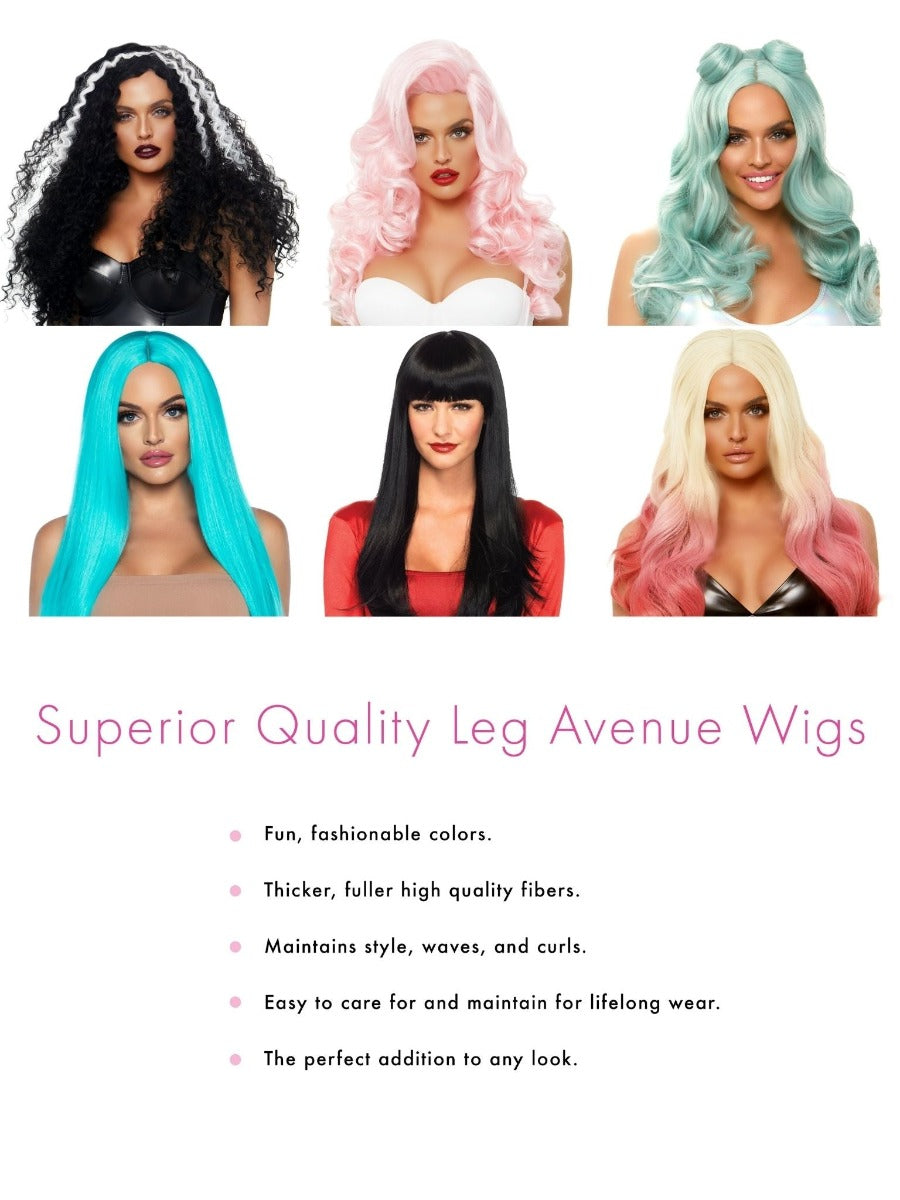 Long Straight Center Part Wig , 6 kleuren